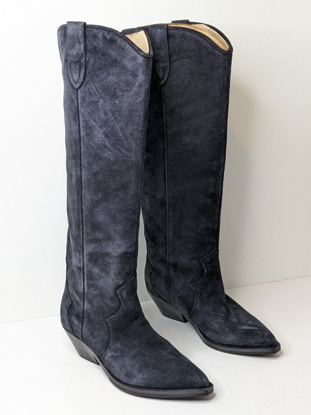 Marc Fisher Ander Knee High Boots Black Suede Women's 6.5